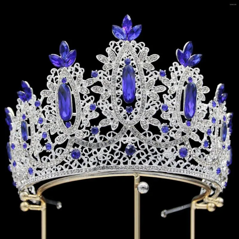 Hårklipp diezi 2023 Barock vintage silverfärg Crystal Tiara Crown Girls Wedding Party Bridal Dress Smycken Tillbehör