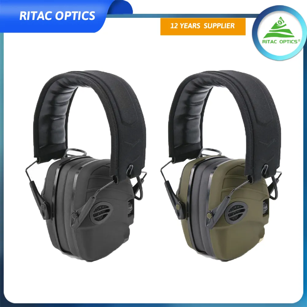 Tactical Airsoft Headset Anti-Noise Sound Amplification Hörlurar ELEKTRONISKA Hörselskydd Öron Muffar för jaktskytte