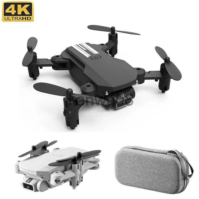 Animali elettrici/RC 2023 Nuovo Mini Drone 4K 1080P Telecamera HD WiFi Fpv Pressione dell'aria Mantenimento dell'altitudine Quadcopter pieghevole nero e grigio RC Dron Toy x0828