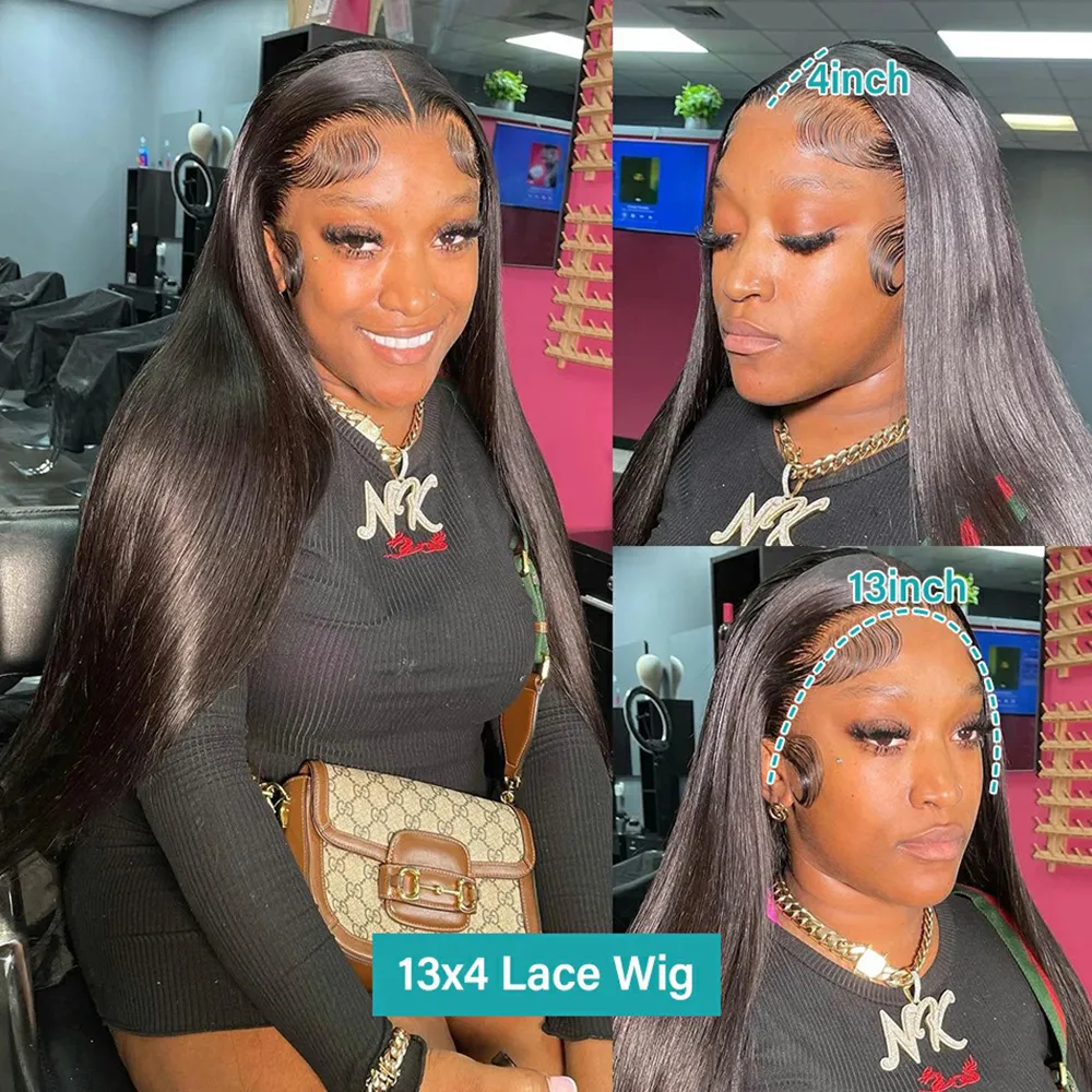 Bone Straight Lace Frontal Human Hair Wigs Brazilian 13X4 13X6 Lace Front Wig for Women 180 Density 360 Full Lace Wig Glueless