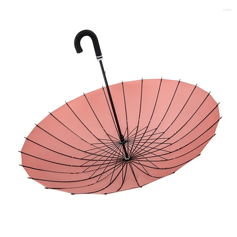 Parapluies Parapluie à poignée longue à fleurs à 24 os pour étudiantes féminines pluie et double usage double personne surdimensionné