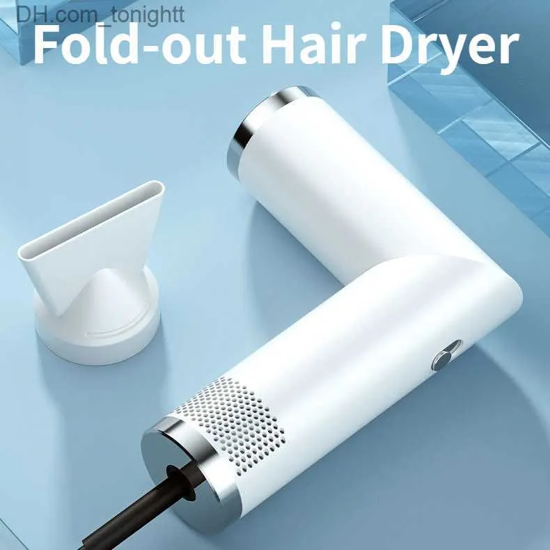 Nouveau sèche-cheveux pliant haute vitesse à ions négatifs sèche-cheveux professionnel soins capillaires 1000W séchage rapide à faible bruit vent chaud froid coup Q230828
