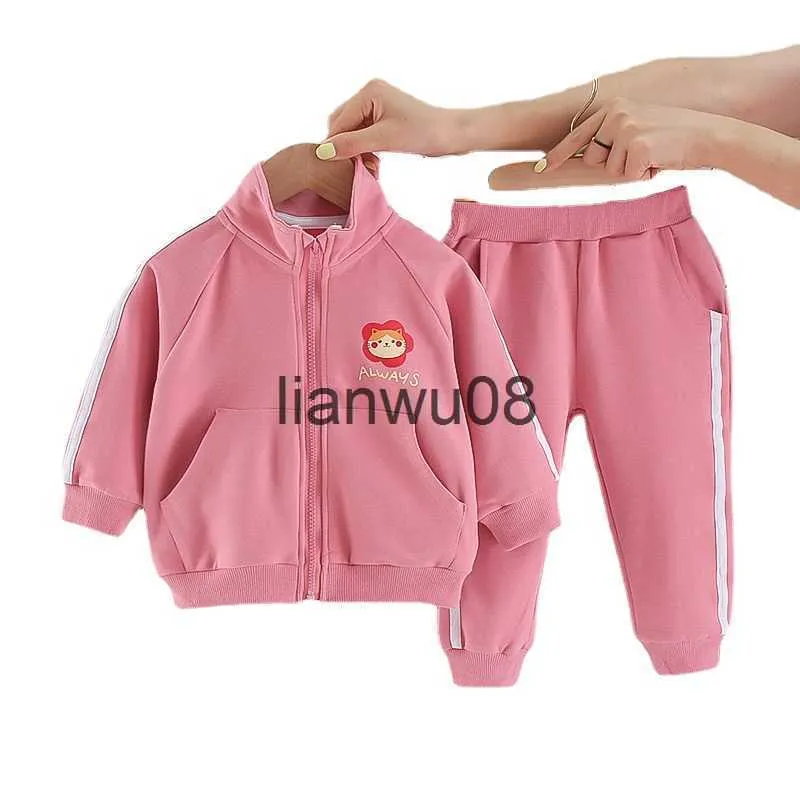 Kleidungssets Winter Kinder Kleidung Baby Mädchen Kleidung Set Feste Kleidung Sweatshirt Hosen Trainingsanzug Anzüge für Kinder Kleinkind Mädchen Kleidung x0828