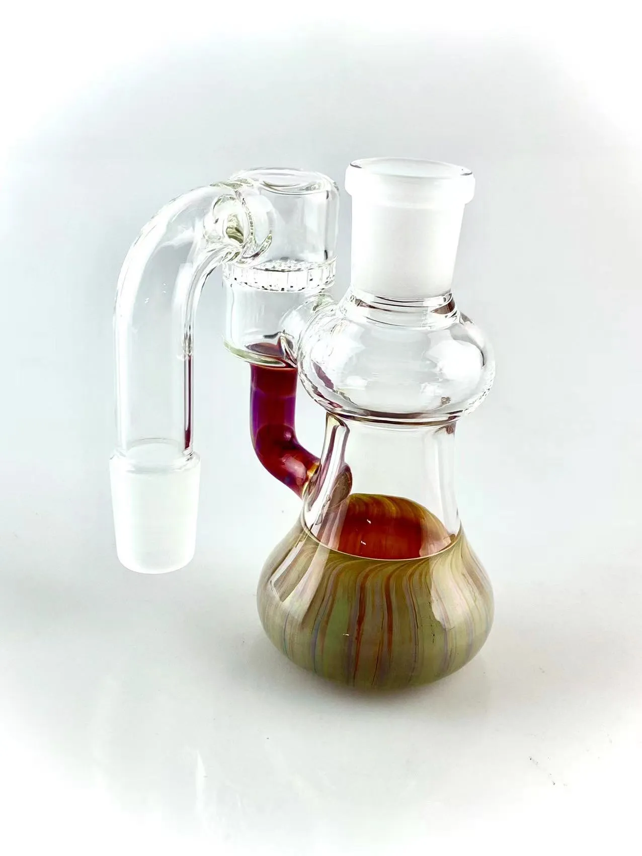 Cachimbo de água de vidro duplo âmbar violeta coletor de cinzas 14 e 18 mm ambos suportam limpeza de alta qualidade