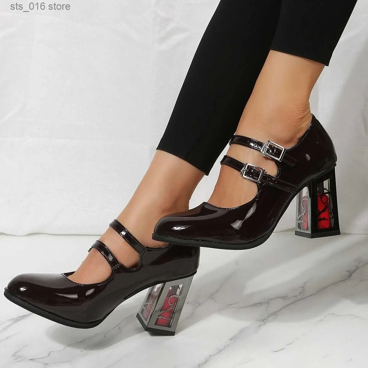 Y2k Chunky Platform High Heels Pumps Women 2023 Spring Punk Thick Heel Mary  Jane Lolita Shoes Woman Patent Leather Cosplay Shoes - Walmart.com