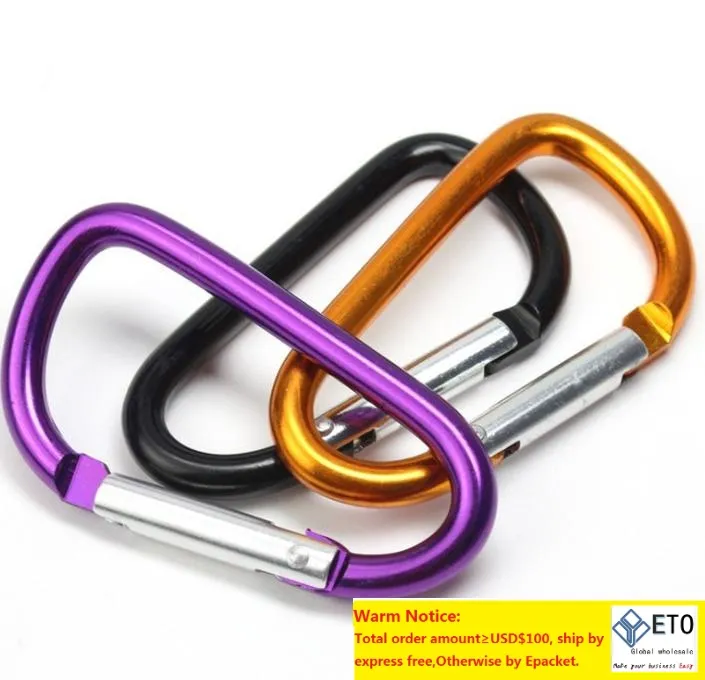 Black Carabiner Carabiner Keyrings Key Chain Outdoor Sports Camp Snap Clip Hook Keychains Aluminum Metal Stainless ZZ