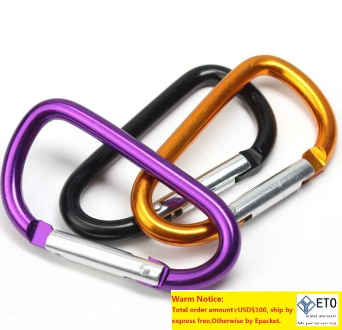 Black Carabiner Carabiner Keyrings Key Chain Outdoor Sports Camp Snap Clip Hook Keychains Aluminium Metal rostfritt ZZ