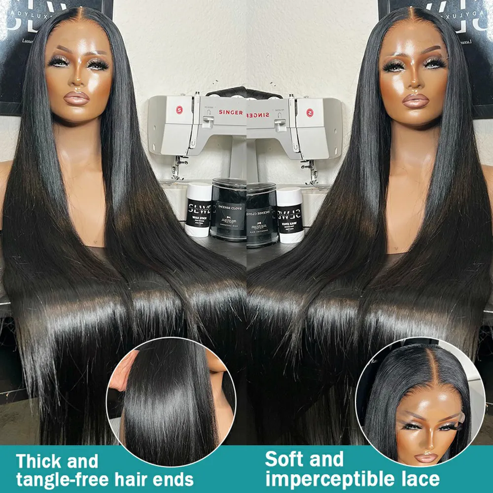 Bone Straight Lace Frontal Human Hair Wigs Brazilian 13X4 13X6 Lace Front Wig for Women 180 Density 360 Full Lace Wig Glueless