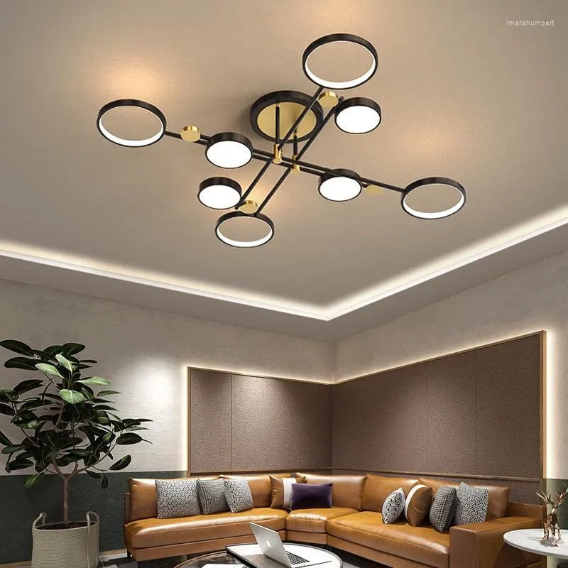 Lustres Cercle Nordique Moderne LED Acrylique Plafond Lampe Suspendue Salon Restaurant Intérieur Décor À La Maison Éclairage