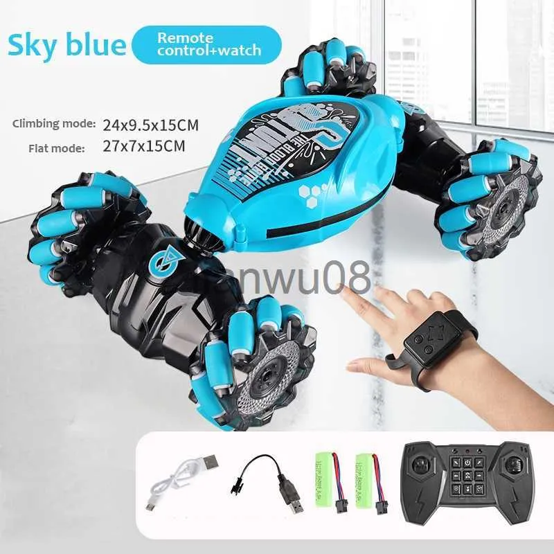 Electric/RC Animals 116 RC Car with LED Light Gesture Induction Deformation Twist 360 Rotating Climbing Car Remote Control Car Boy Toys Gift x0828