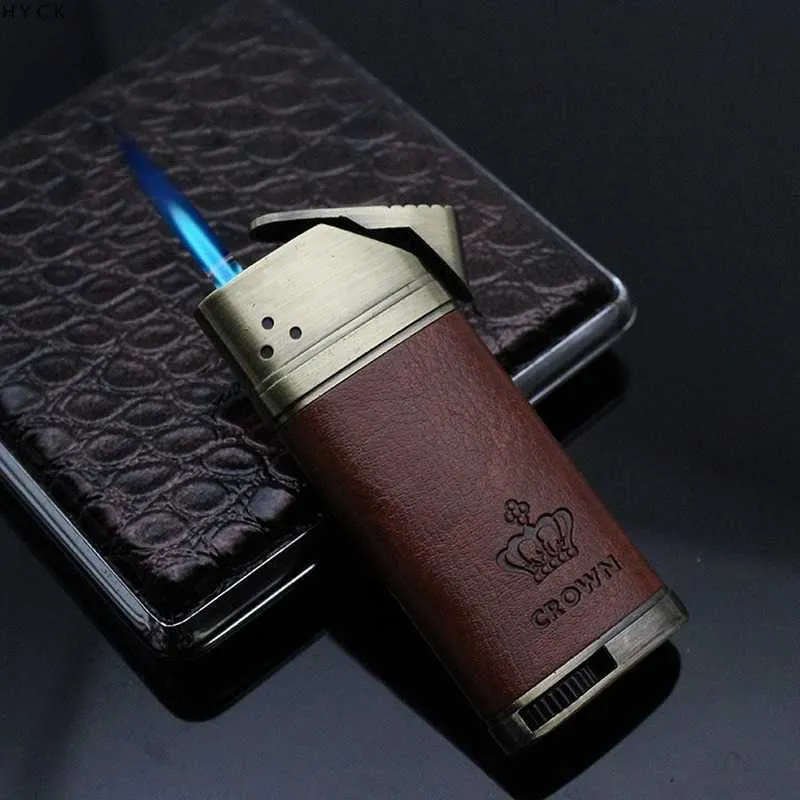 New Metal No Gas Lighter Refillable Butane Outdoor Windproof Cigar