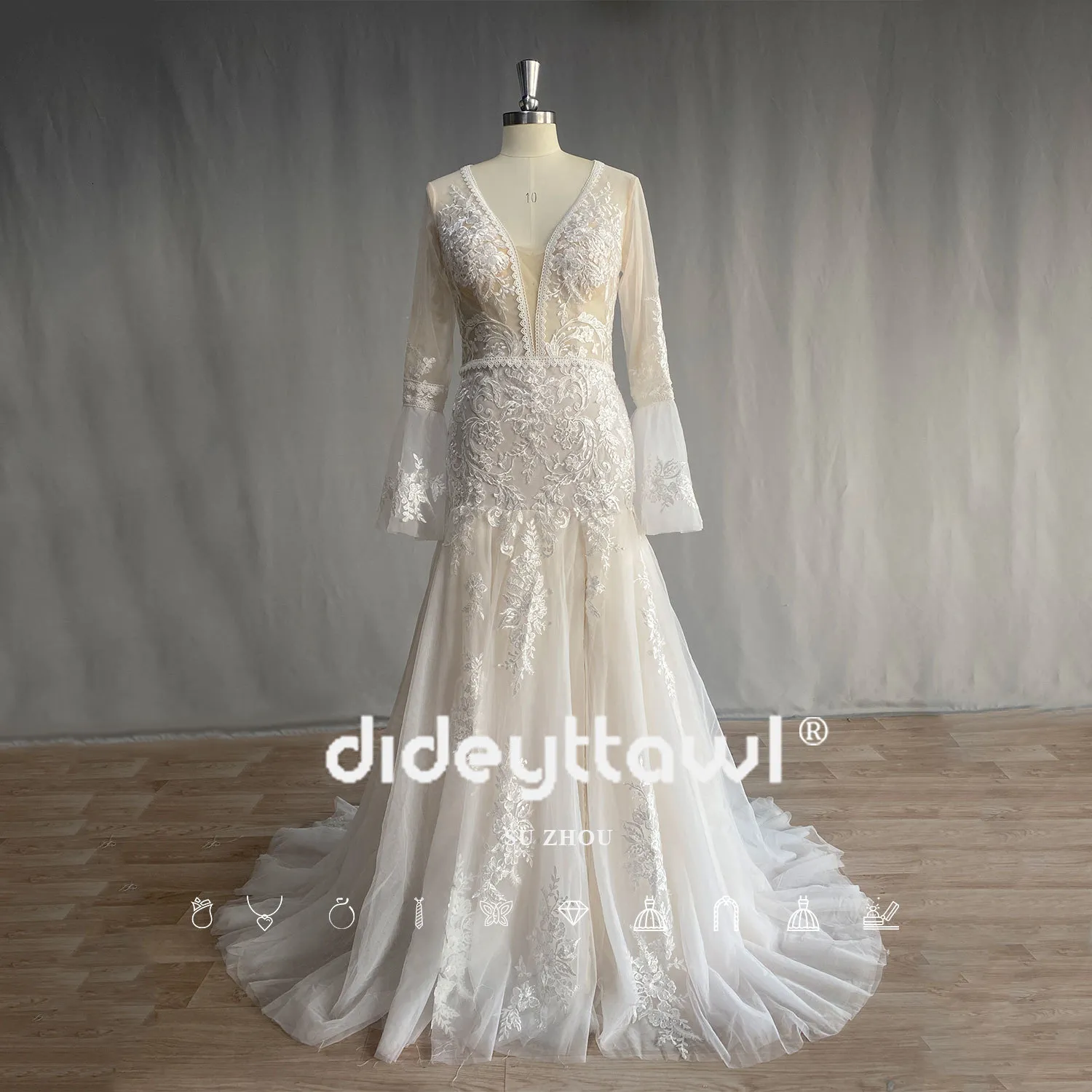 Boho Wedding Dress Floor-Length A-Line V-Neck Polyester Flare Short Sleeve  Floral Print from Dhgate Urban Sexy Dresses - price 213.7