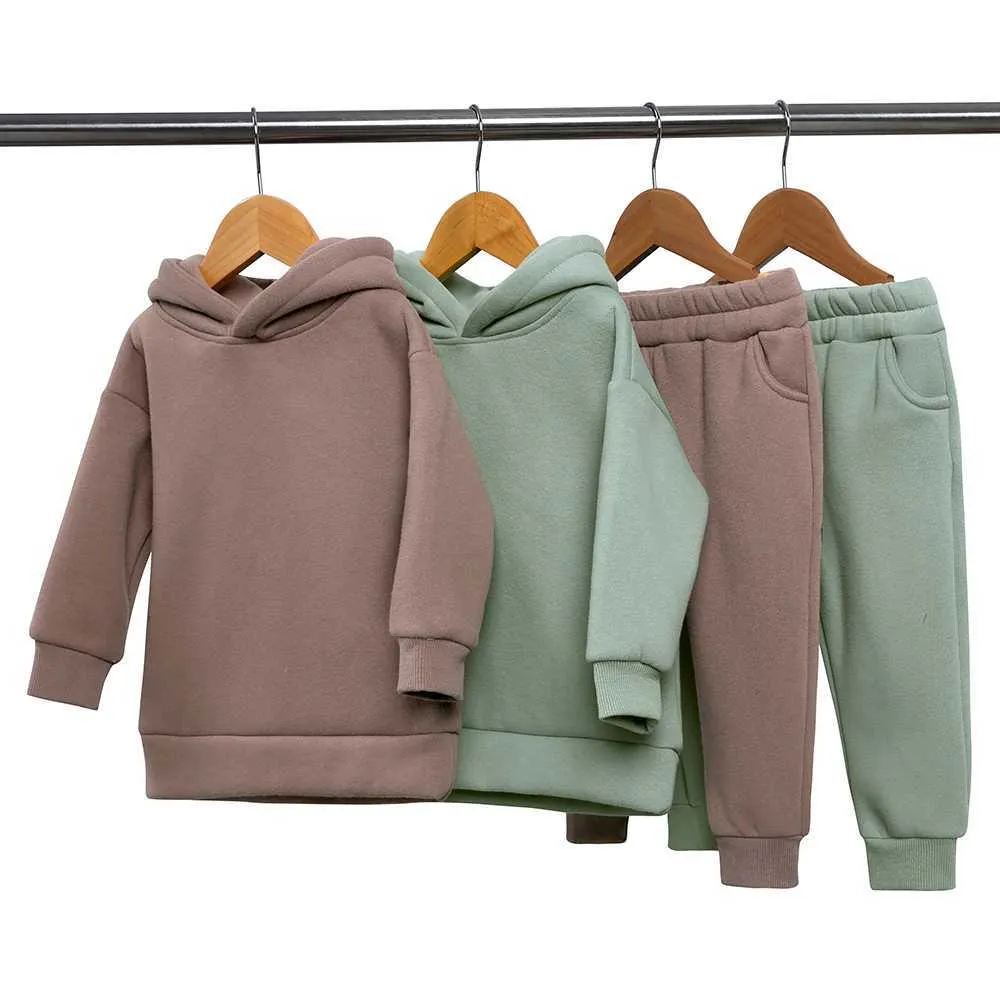 Set Kleidung Jungen Mädchen Kleinkind Solide Hoodies Pullover Sweatshirt Jogginghose mit Taschen 2 Stück Kinder Sweatsuits Outfits