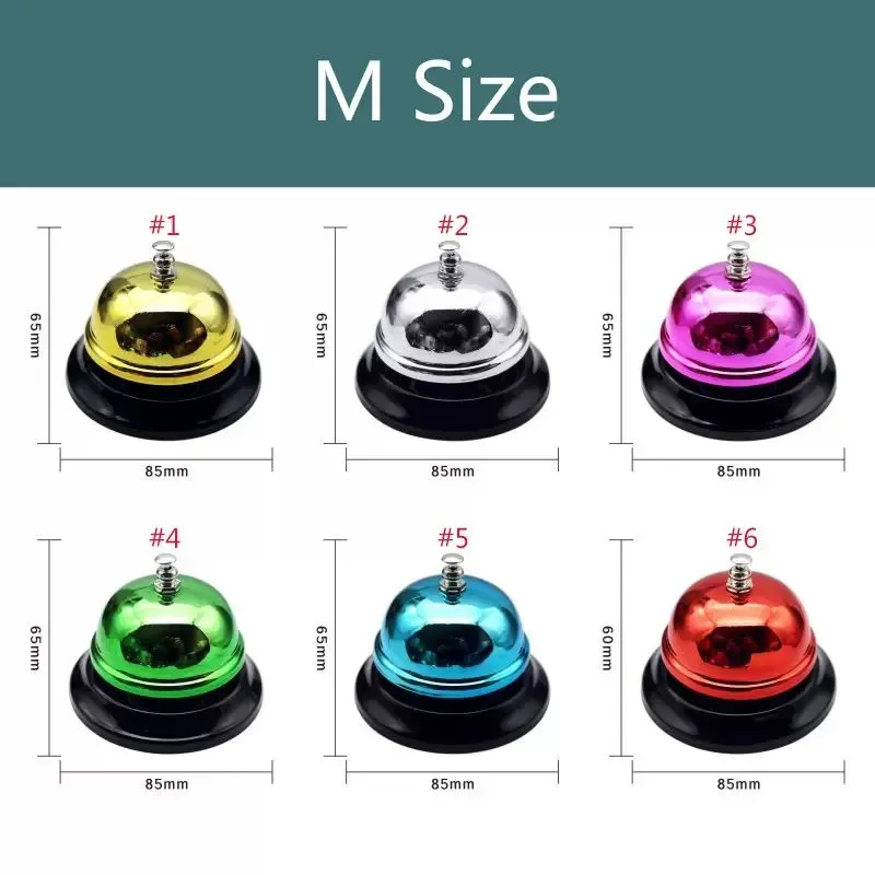 65/85mm Kitchen Tools Call Bell Desk Christmas Hotel Counter Reception Bells S/M Dining Table Summoning Bell XD29967