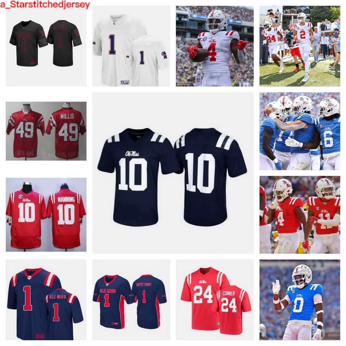 Ole Miss Rebels Football Jersey 56 Reece McIntyre 36 Ashanti Cistrunk 84 Qua Davis 79 Curne 58 DeMarcus Smith 23 Khari Coleman 14 Demarko Williams 66 Cedrick bien