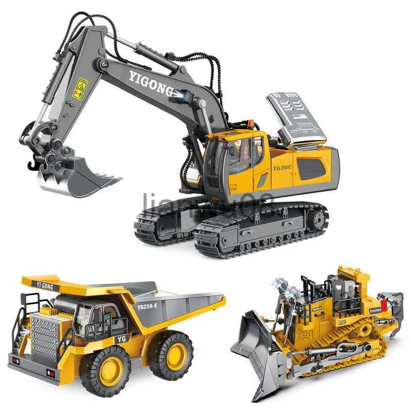 Elektrisch/RC Dieren 24G RC Graafmachine Afstandsbediening Elektrische auto Speelgoed Kipper Bulldozer Techniek Voertuig Kerstmis Verjaardag Jongen Meisje Kind Cadeau x0828