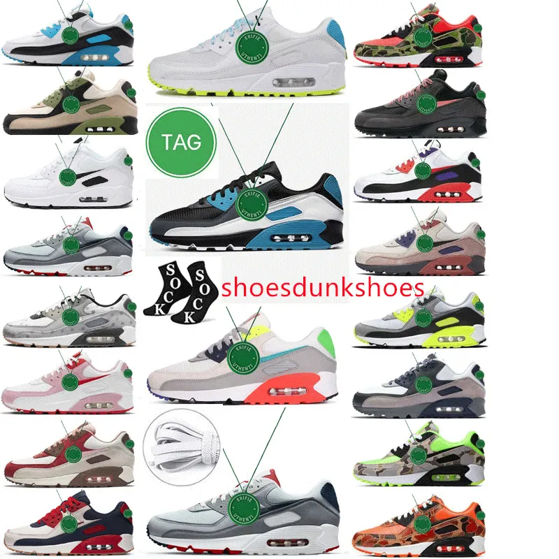 2024 Designer Herren 90 Sportschuhe Triple White Black Red 90er Damen Wolf Grey Polka Dot Infrarot Total Laser Blue Airs Hyper Grape Royal Trainer Sneakers Größe 13