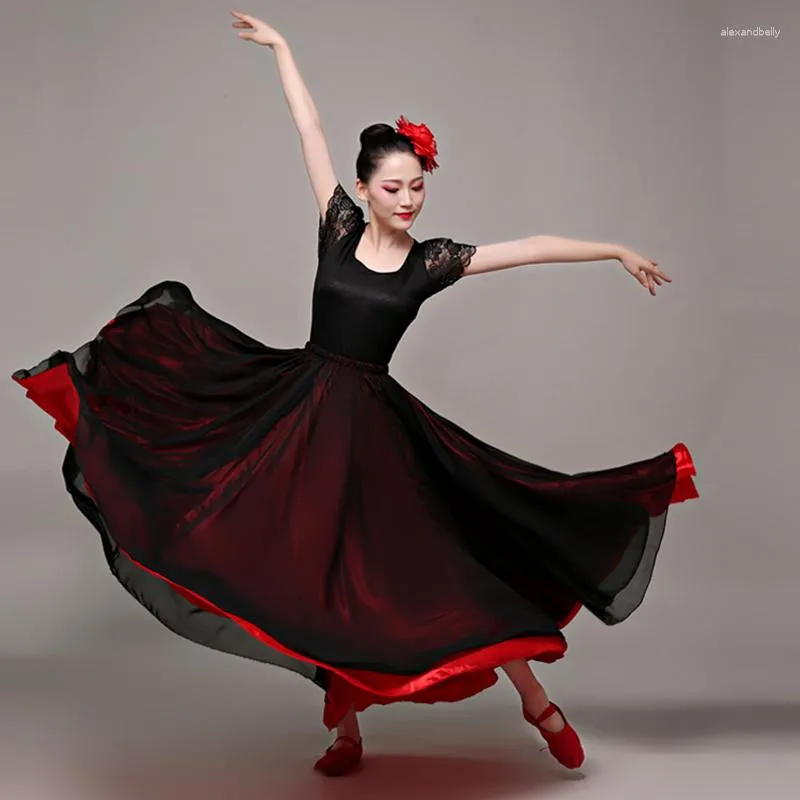 Women's Ballroom Dancing 360 Degree Long Swing Latin Salsa Rumba Flamenco  Dance Skirts for Practice - Walmart.com