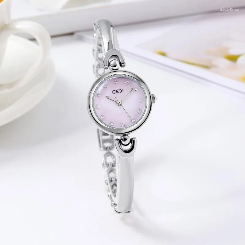 Wristwatches INS Style Simple Design Small Exquisite Round Dial Bangle Watch Fashionable Korean All-Match Quartz