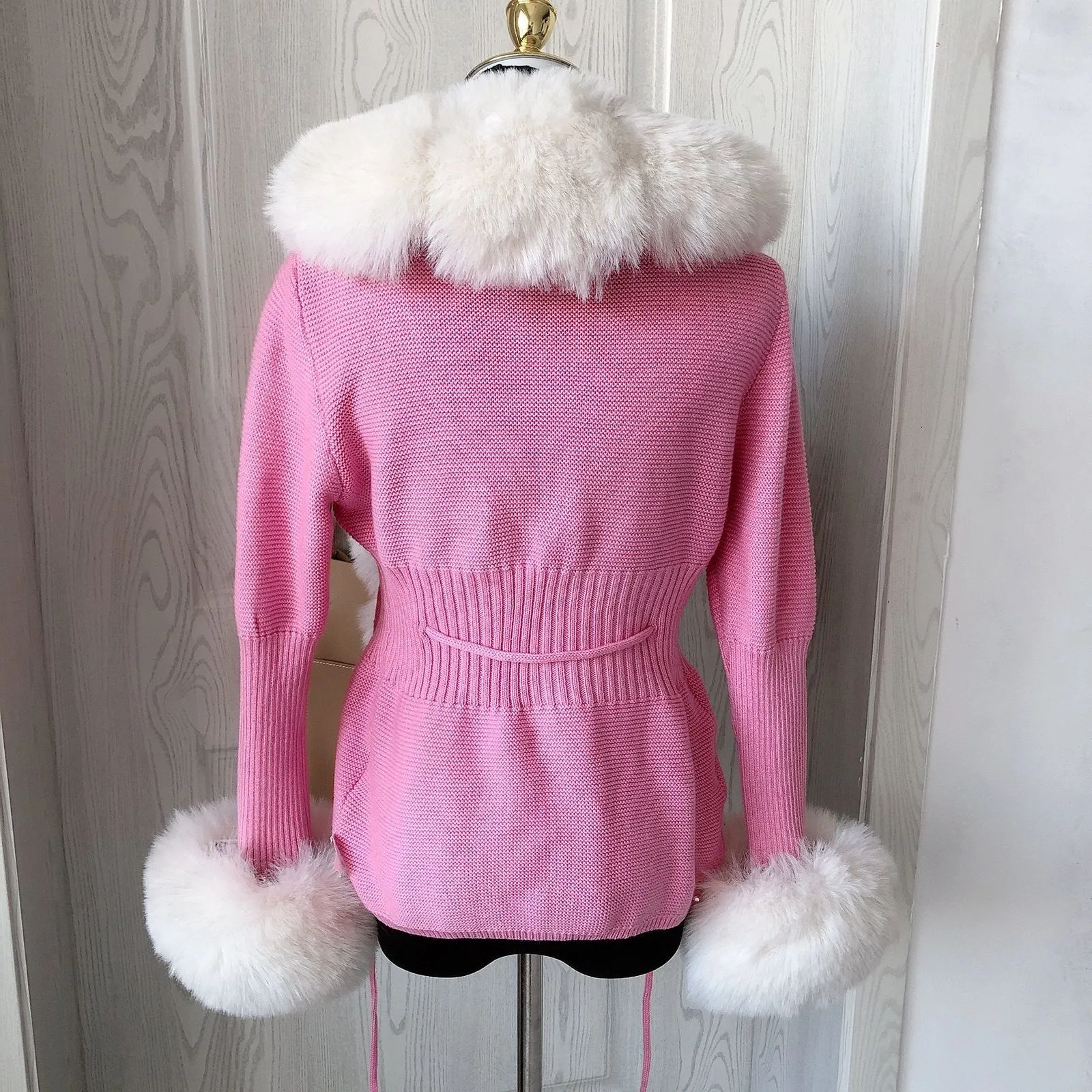 Cardigan Femme En Fausse Fourrure – Col Roulé, Chaud Et Moelleux, Multicolore, Avec étiquettes
