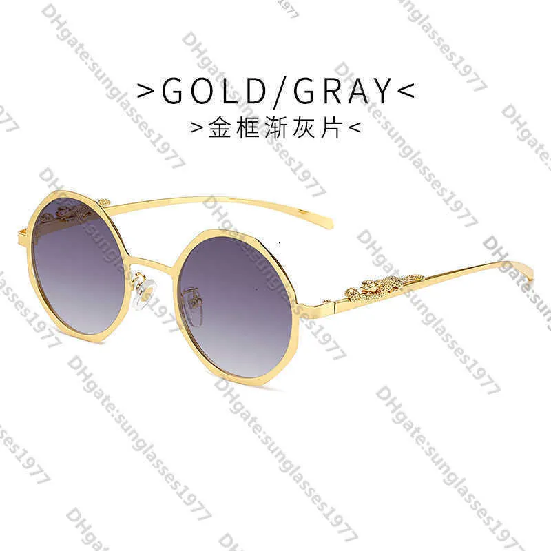 Fashion trend polygon Sunglasses Women's fashion new Kajia metal leopard head men's personalized glassesXDT1