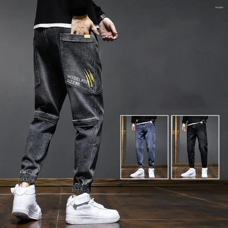 Jeans Para Hombres Hombres Letra Cord n El stico Cintura El stica
