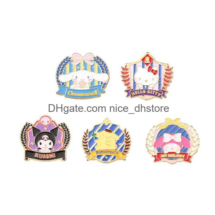 Broches Filles Arc Kuromi Mélodie Chats Broche Films Mignons Jeux Épingles En Émail Dur Collectionner Dessin Animé Sac À Dos Chapeau Sac Collier Revers Dr Dhou4