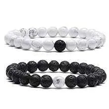 lava stone bracelet white