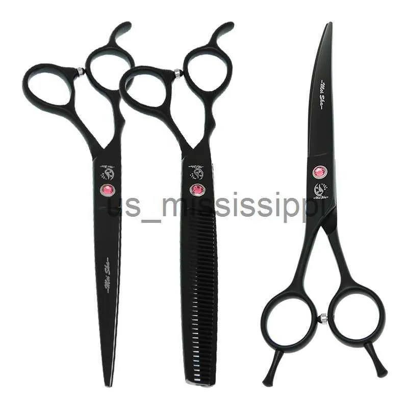 Ножницы сдвигая Meisha 70 "Left Hand Professional Pet Dog Cat Scissors Shart Edge Животные волосы режут разжиженные изогнутые ножницы B0057A x0829