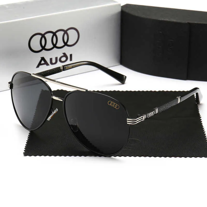 Sunglasses Designer New Car Brand AUDI Driver's Mirror Men's Metal Toad Glasses Polarized Sunglasses Driver's Sunglasses