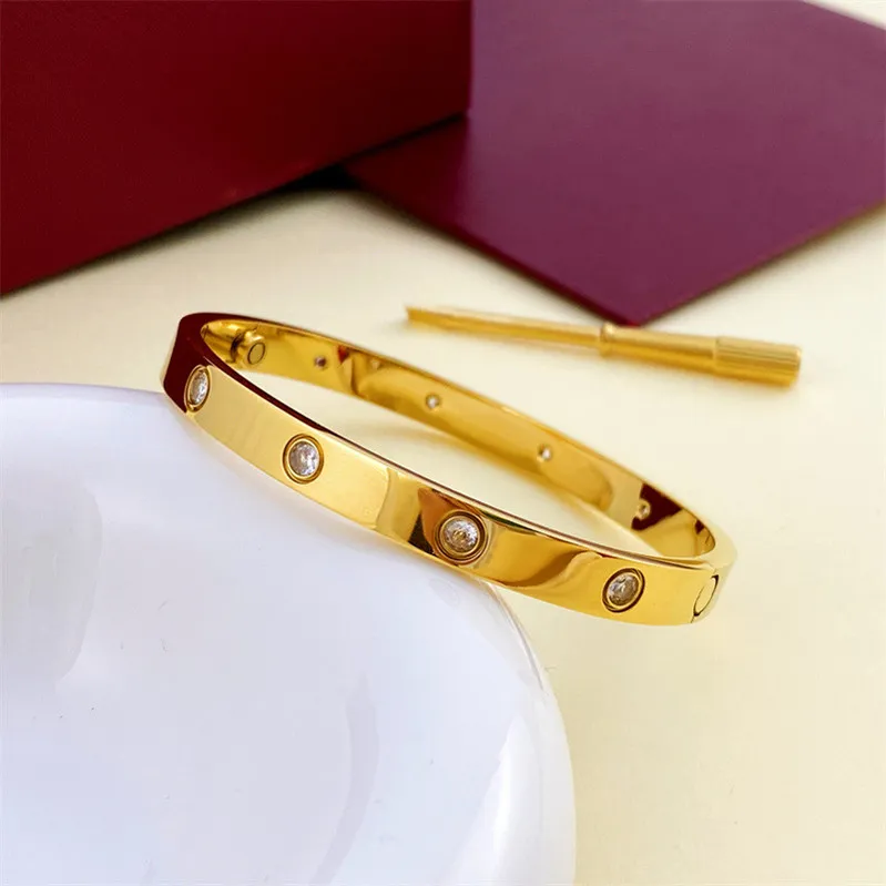 Bracelet en or femme bijoux de créateur bracelets à vis 6mm bracelet en acier titane couple bijoux avec tournevis bracelet designer pour femmes hommes bracelet à ongles bijoux