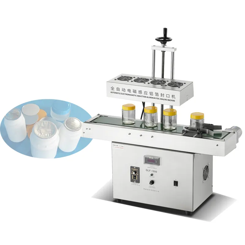 수직 대형 범위 밀봉 기계 자동 전자기 유도 알루미늄 호일 밀봉 기계 플라스틱 유리 병.