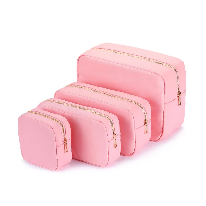 Cosmetic Bags Cases SUSU Wholesale Multi Colors Waterproof Nylon Pouch Cosmetic Bag Women Letters Patch DIY Makeup Bag Zipper Bag SU-B601 230829