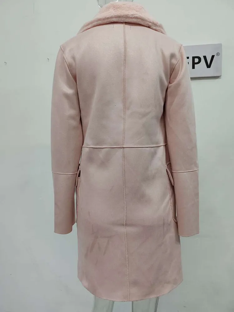 XFPV Womens Wool Blend Long Coat Thickened Cashmere From Xue05