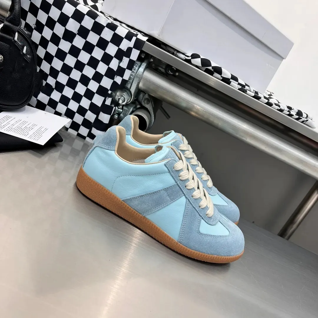 Designer high quality track fashion Women men Sneaker flat heel walk gift Casual Shoes MM6 Summer sunny white outdoors Leather Run Shoe 2024 new travel Luxury trainer