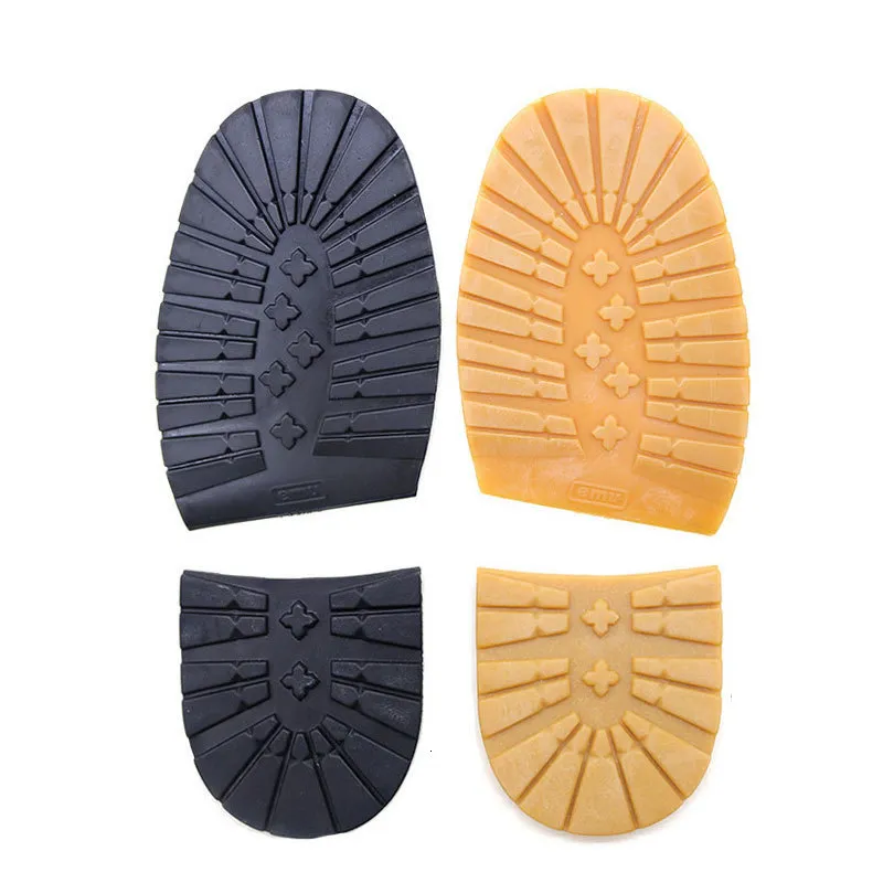 Sko delar tillbehör förtjockar gummi sko sulor för män läder affärsskor hälen ensam icke-halkreparation diy ersättning yttersulor svart gul matta pad 230829