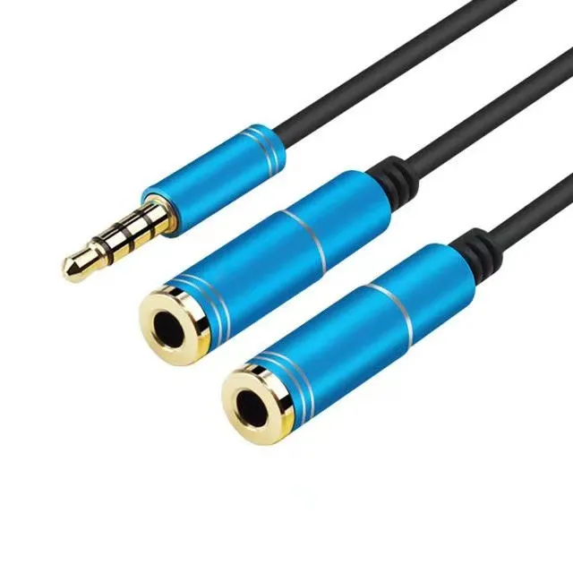 3,5-mm-Audiokabel Kopfhörer AUX Y-Splitter-Adapter Audiokabel 1 Stecker auf 2 Buchsen Mikrofonkabel Mikrofonmischer