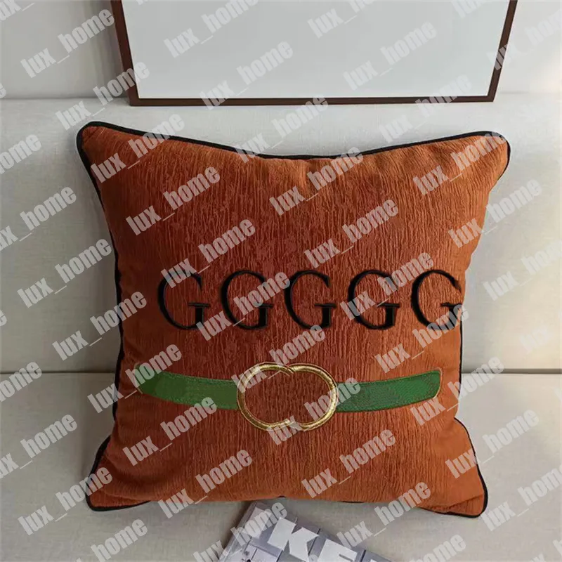 Travesseiro decorativo marca de luxo almofada natal designer fronha moda lance almofadas algodão travesseiros capas caso têxteis para casa 21ss