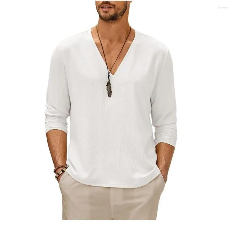 Men's T Shirts 2023 Summer V-neck T-shirt Solid Short-sleeved Fitness Sweatshirt Top