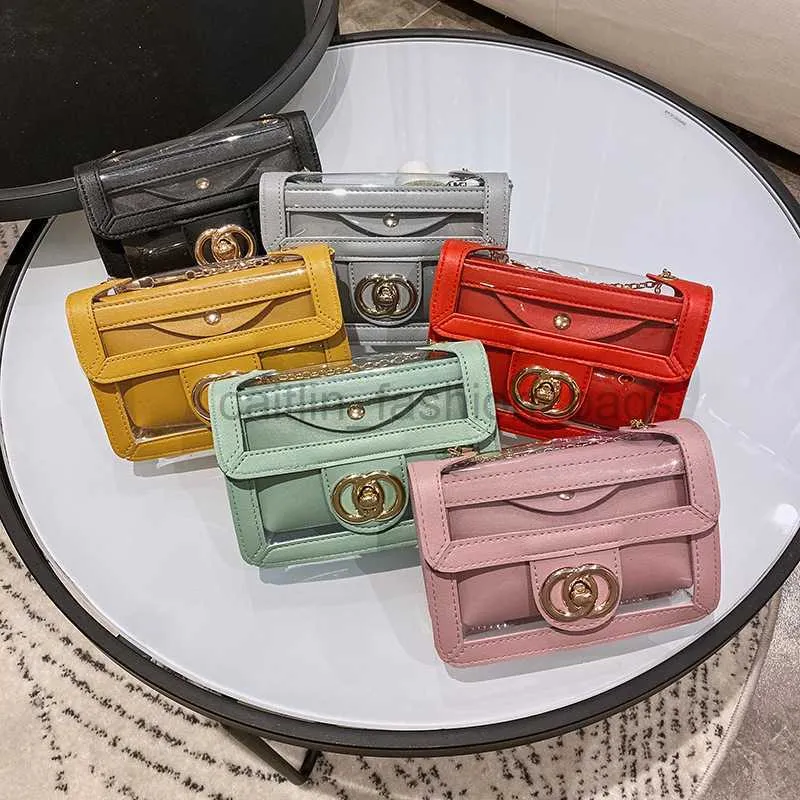 Borse a tracolla Borsa estiva in gelatina di PVC trasparente alla moda Set Portafoglio da donna HandDesigner Mini messenger a catena lunga caitlin_fashion_bags