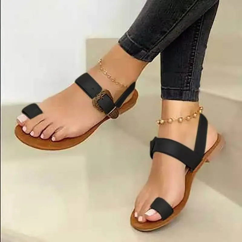 2023 Summer Womens Metal Decoration Slippers Under 200 Clip Toe
