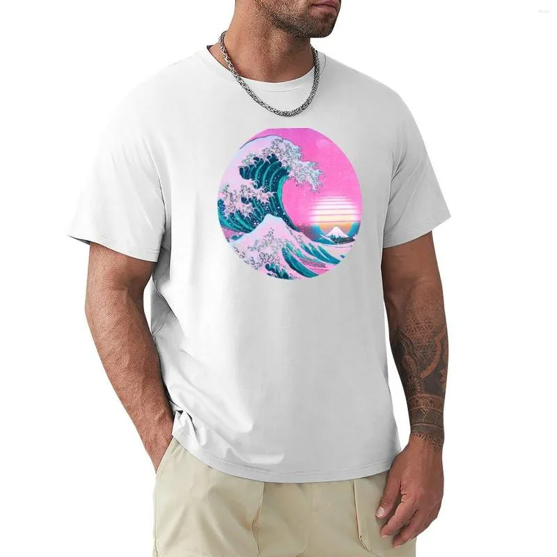 Men's Polos Vaporwave Great Wave Off Kanagawa Aesthetic Retro Sunset T-Shirt Animal Print Shirt For Boys Sports Fan T-shirts Men T Shirts