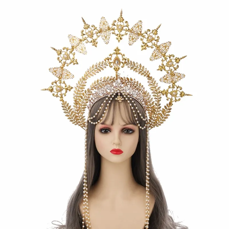 Gothic Halo Crown Baroque Lolita Tiara Crown Headband