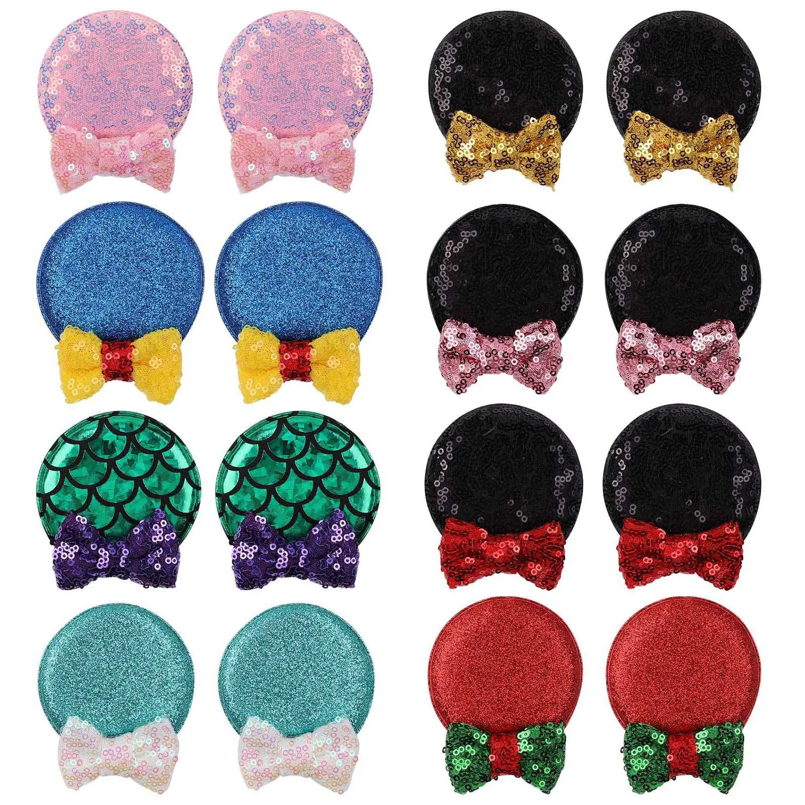 Accessoires pour cheveux pour enfants petite fille sequin arc paire clip ins transfrontalier bébé européen et américain pince à cheveux cassé 2422