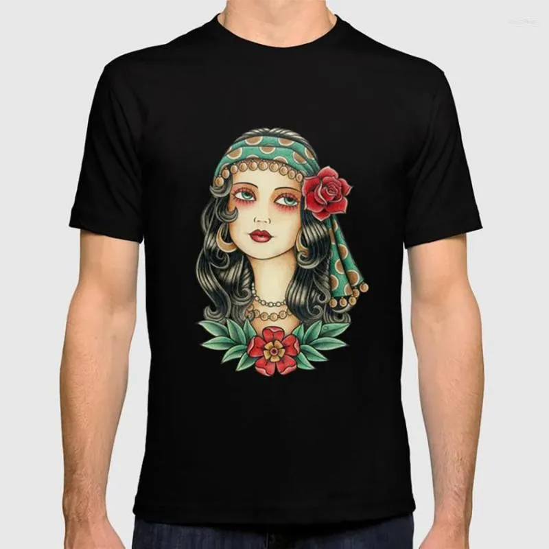 T-shirts pour hommes Gipsy Tattoo Shirt Fortune Teller Clairvoyant Romany Gypsy Old School Traditionnel