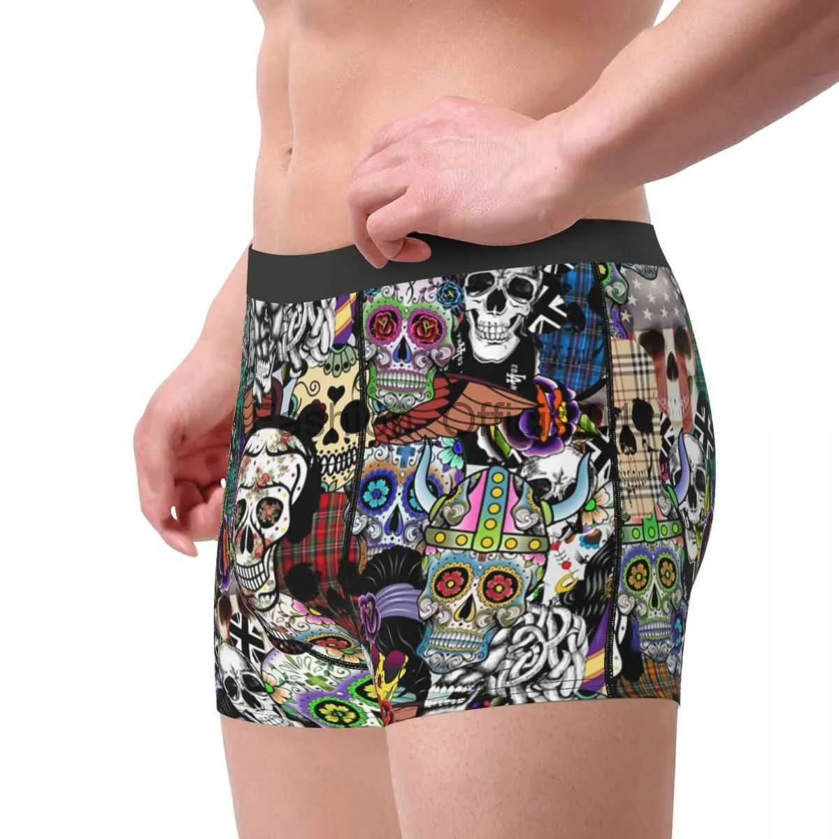 Custom Mexican Day Of The Dead Skull Underwear Men Stretch Halloween Boxer  Briefs X0829 From 9,23 €