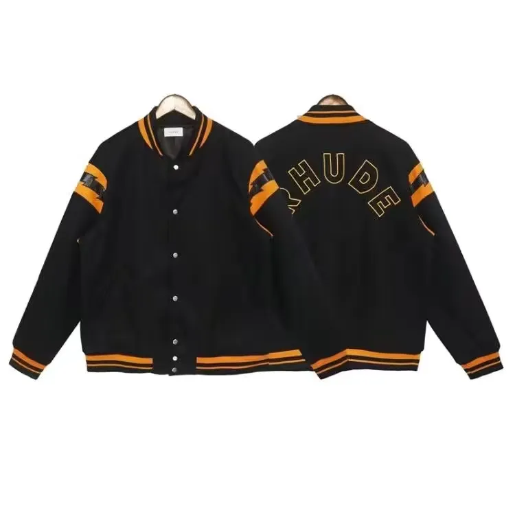 Rhude Mens Varsity Jacket, Y2K American Vintage Baseball Letterman ...