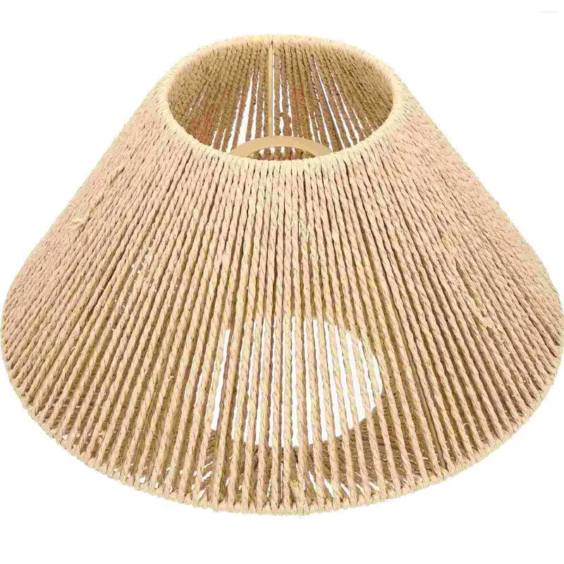 Lampes suspendues en rotin abat-jour couverture de lumière panier rustique table murale corde de paille accessoire lustre