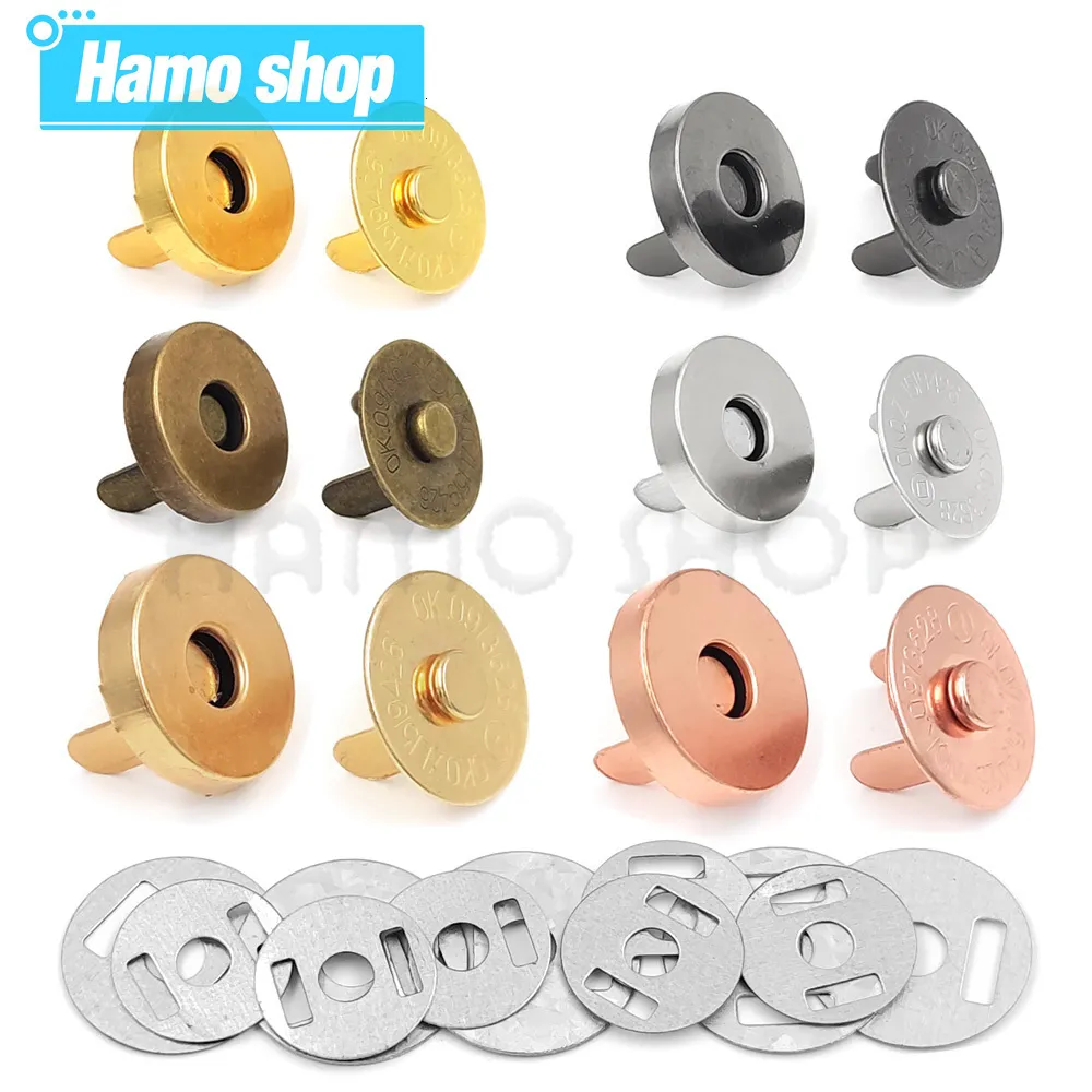 Sko delar Tillbehör 10SetSlot Magnetic Snap Fasteners CLASPS -knappar Handväskor Purse Plånbok Hantverk Påsar Delar Tillbehör Adsorption Buckle 14mm 18mm 230829