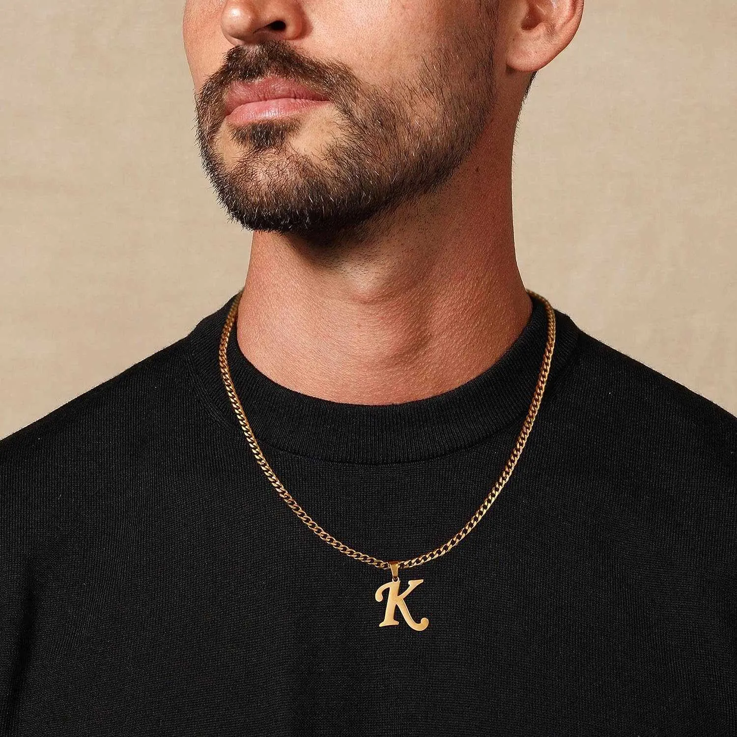 Letter j online necklace mens